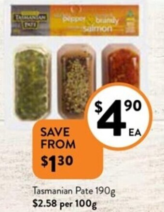 Foodworks Tasmanian Pate 190g offer