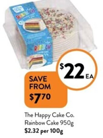Foodworks The Happy Cake Co. Rainbow Cake 950g offer