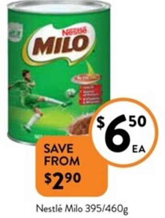 Foodworks Nestlé Milo 395/460g offer