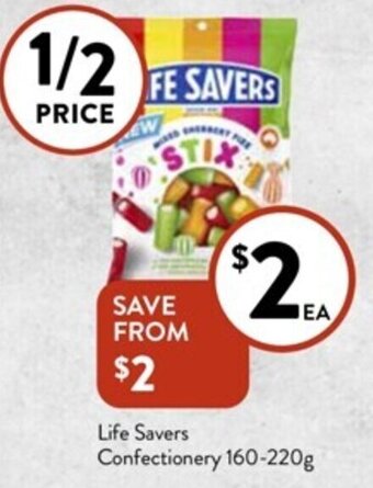 Foodworks Life Savers Confectionery 160-220g offer