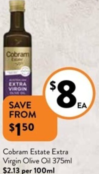 Foodworks Cobram Estate Extra Virgin Olive Oil 375ml offer