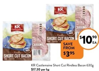 Foodworks KR Castlemaine Short Cut Rindless Bacon 630g offer