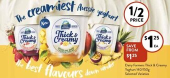 Foodworks Dairy Farmers Thick & Creamy Yoghurt 140/150g Selected Varieties offer