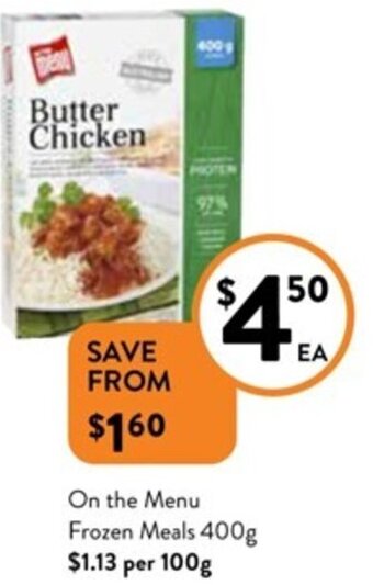 Foodworks On the Menu Frozen Meals 400g offer