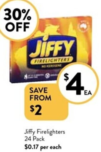 Foodworks Jiffy Firelighters 24 Pack offer