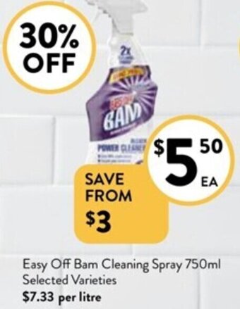 Easy Off Bam Cleaning Spray 750ml Selected Varieties