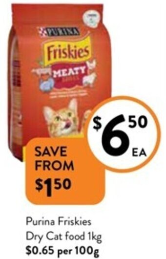 Foodworks Purina Friskies Dry Cat food 1kg offer
