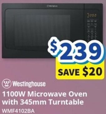 Westinghouse 1100W Microwave Oven with 345mm Turntable