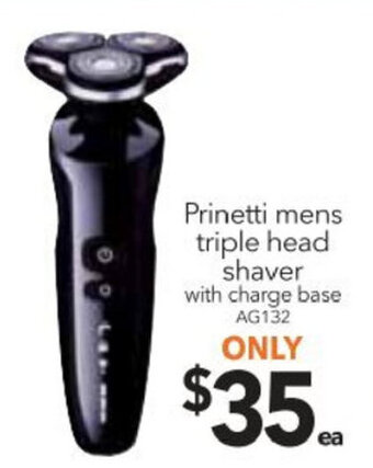Cheap as Chips Prinetti Mens Triple Head Shaver offer