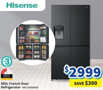 Bi-Rite Hisense 585L French Door Refrigerator HRCD585BWB offer