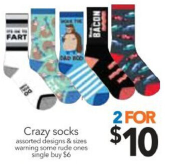Cheap as Chips Crazy Socks offer
