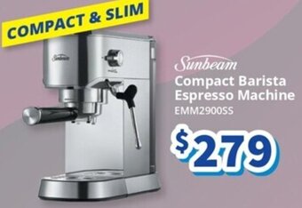 Bi-Rite Sunbeam Compact Barista Espresso Machine offer