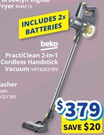 Bi-Rite beko PractiClean 2-in-1 Cordless Handstick Vacuum VRT82821BV offer