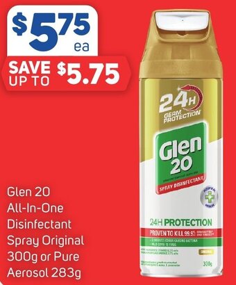 Foodland Glen 20 All-In-One Disinfectant Spray Original 300g or Pure Aerosol 283g offer