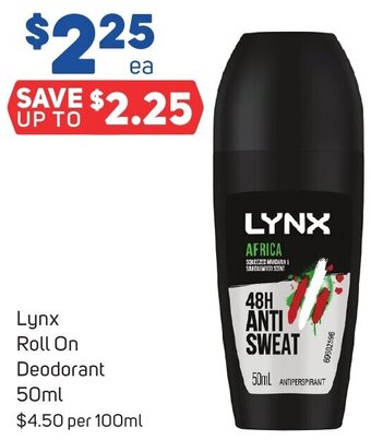 Foodland Lynx Roll On Deodorant 50ml offer