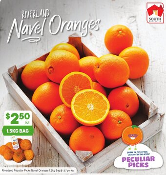Foodland Riverland Peculiar Picks Navel Oranges 1.5kg Bag offer