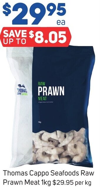 Foodland Thomas Cappo Seafoods Raw Prawn Meat 1kg offer