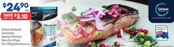 Foodland Global Seafoods Australian Salmon Portions Skin On 4 Pack offer