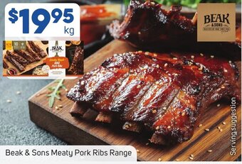 Foodland Beak & Sons Meaty Pork Ribs Range offer