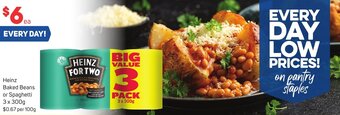 Foodland Heinz Baked Beans or Spaghetti 3 x 300 g offer