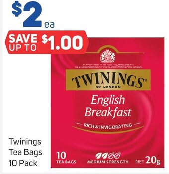Foodland Twinings Tea Bags 10 Pack offer