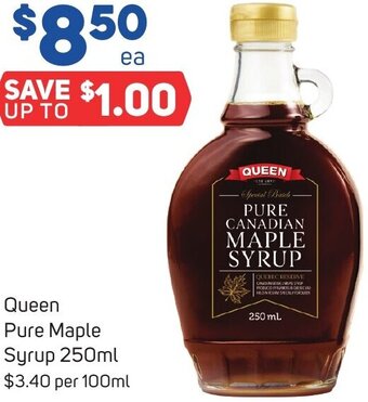Foodland Queen Pure Maple Syrup 250ml offer