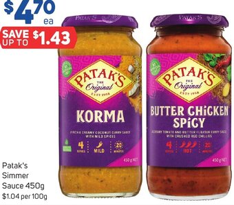 Patak's Simmer Sauce 450g