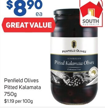 Foodland Penfield Olives Pitted Kalamata 750g offer