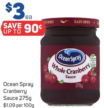 Foodland Ocean Spray Cranberry Sauce 275g offer