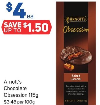 Foodland Arnott's Chocolate Obsession 115g offer