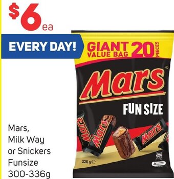 Foodland Mars, Milk Way or Snickers Funsize 300-336g offer