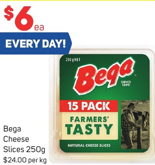 Bega Cheese Slices 250g offer at Foodland