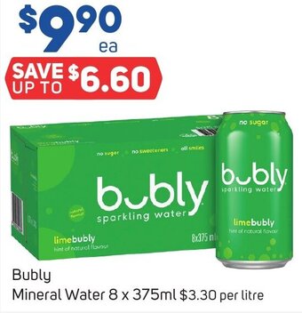 Bubly Mineral Water 8 x 375ml