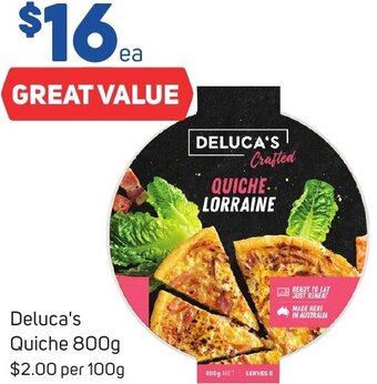 Foodland Deluca's Quiche 800g offer