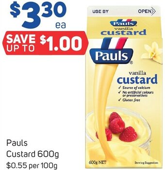 Foodland Pauls Custard 600g offer