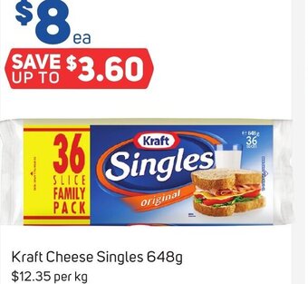 Kraft Cheese Singles 648g