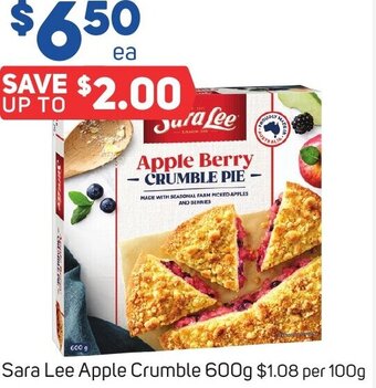 Foodland Sara Lee Apple Crumble 600g offer