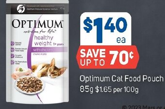 Foodland Optimum Cat Food Pouch 85g offer