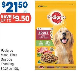 Foodland Pedigree Meaty Bites Dry Dog Food 8kg offer