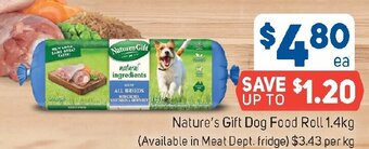 Foodland Nature's Gift Dog Food Roll 1.4kg offer