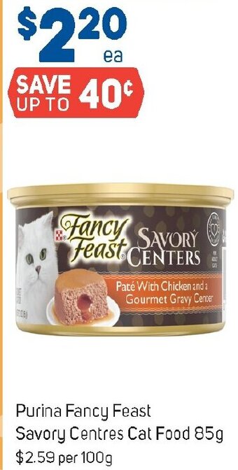 Foodland Purina Fancy Feast Savory Centres Cat Food 85g offer