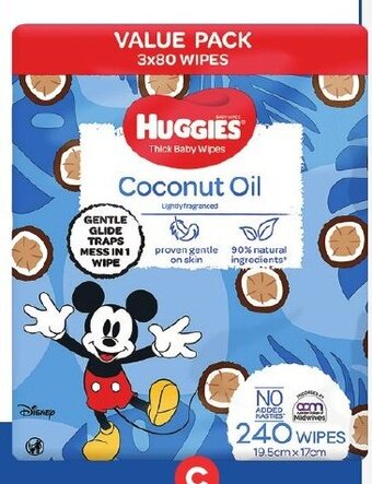 Foodland Huggies Baby Wipes 3x72s or 3x80s offer