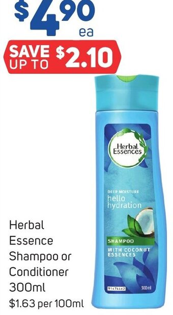Foodland Herbal Essence Shampoo or Conditioner 300ml offer