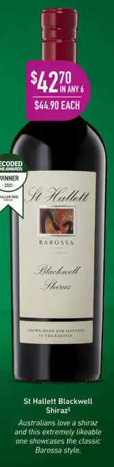 Dan Murphy's St Hallet Blackwell Shiraz offer