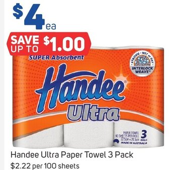 Foodland Handee Ultra Paper Towel 3 Pack offer