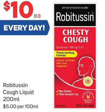 Foodland Robitussin Cough Liquid 200ml offer