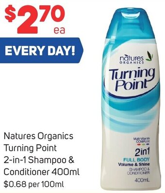 Foodland Natures Organics Turning Point 2-in-1 Shampoo & Conditioner 400ml offer