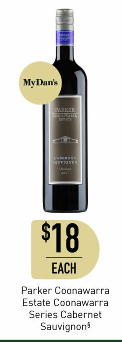 Dan Murphy's Parker Coonawarra Estate Coonawarra Series Cabernet Sauvignon offer