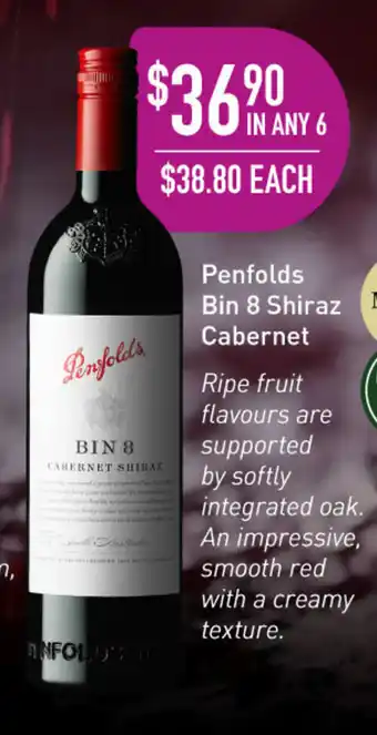 Dan Murphy's Penfolds Bin 8 Shiraz Cabernet offer