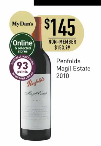 Dan Murphy's Penfolds Magil Estate 2010 offer